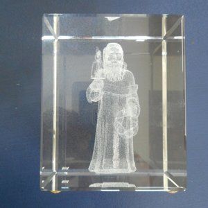 Santa of Old Paperweight Image 3 Crystal by Jaffa, New